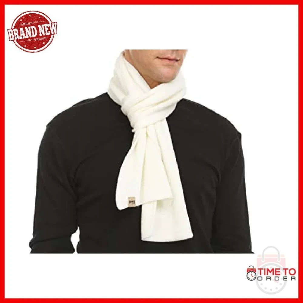 100% Merino Wool Knit Scarf Midweight Winter Unisex Soft Warm